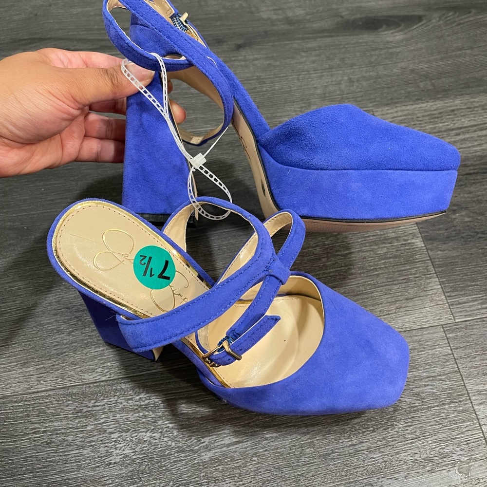Jessica Simpson new Blue Platform Heels